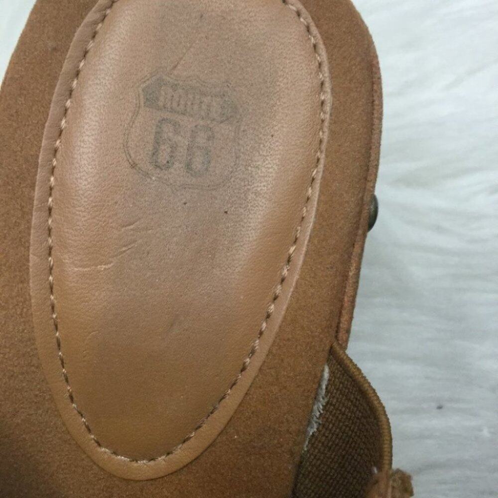 ROUTE 66 Casual Fringe Slip On Mules Brown Boho - Picture 4 of 13